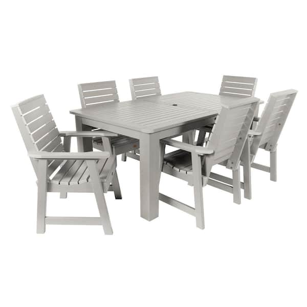 Highwood Weatherly 7-Piece Rectangular Plastic Outdoor Dining Set 72 in. x 42 in.
