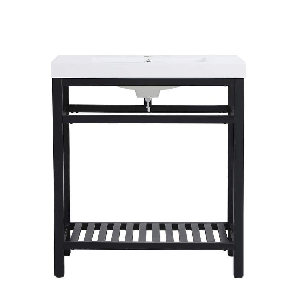 Timeless Home 30 in. W x 19 in. D x 34 in. H Single Bathroom Vanity in Blac