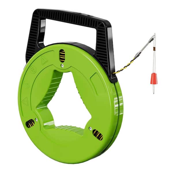 100 ft. Fiberglass Nylon Twisted Fish Tape with Retractable Spring for Conduit with Multiple Bends