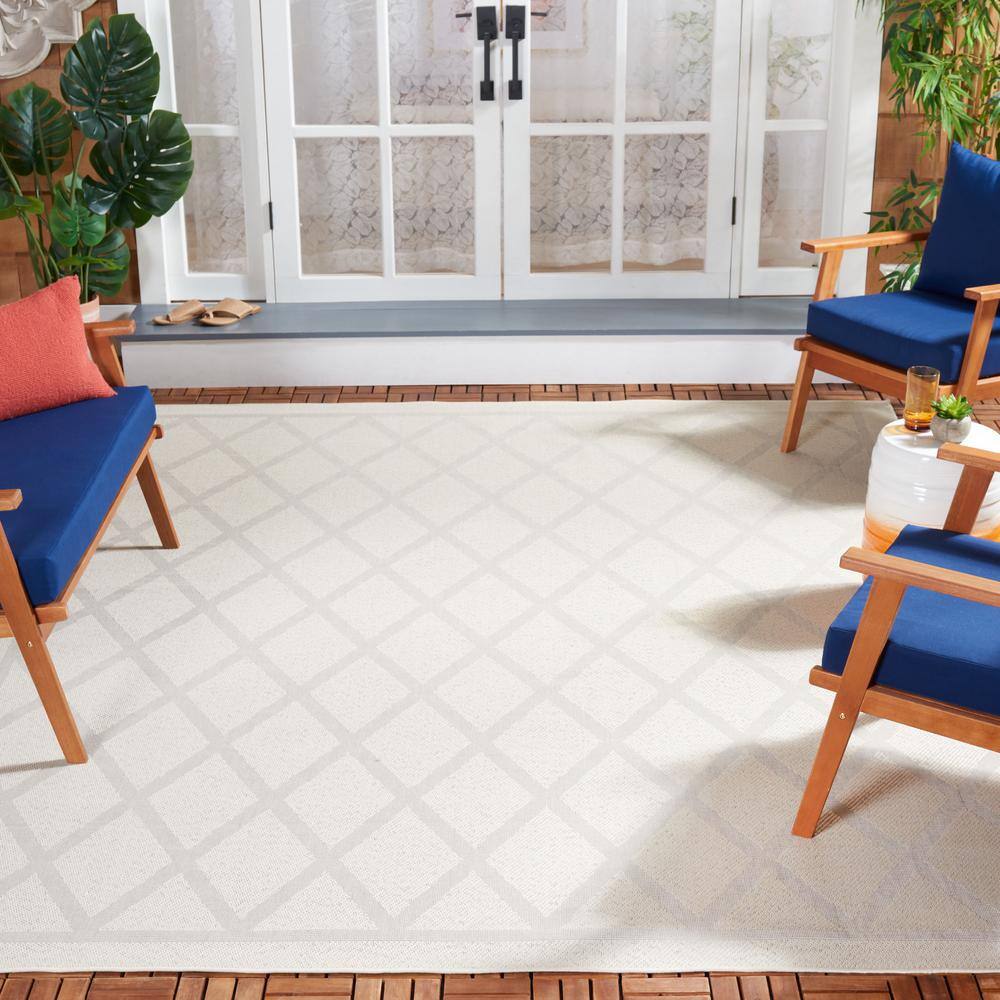 Gray Geometric Synthetic Washable Rectangular Area Rug 79" x 79"