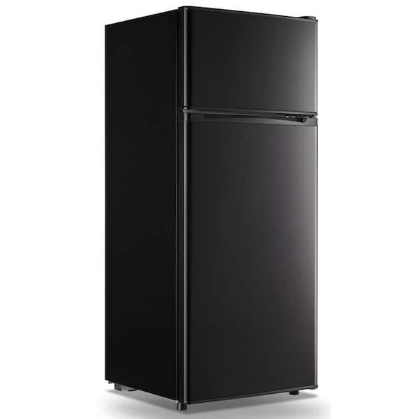 17.52 in. 4.5 cu. ft. Mini Refrigerator with Top Freezer and Extra Drink Space in Black