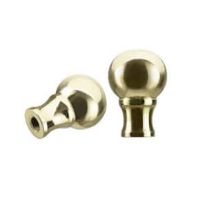 1-3/8 in. Brass Plated Steel Lamp Finial (2-Pack)