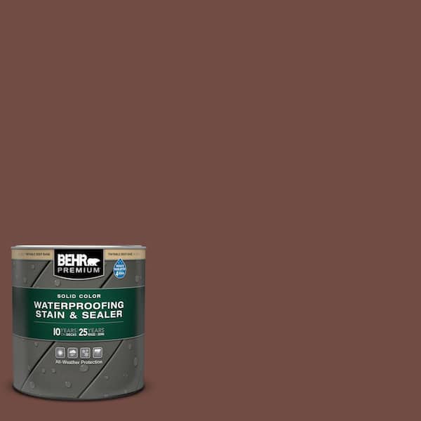 BEHR PREMIUM 1 qt. #SC-123 Valise Solid Color Waterproofing Exterior Wood Stain and Sealer