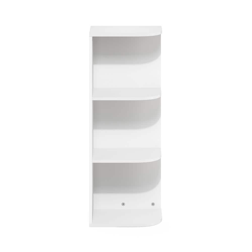 Compact White 3-Tier Corner Stackable Shelf for Small Spaces