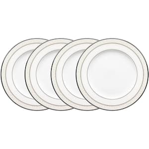 Montvale Platinum 6.5 in. White Bone China Bread and Butter Plates (Set of 4)