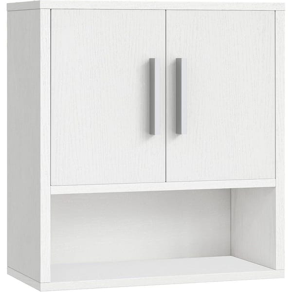 15 in. W x 16.1 in. H Wood Rectangular White Wall Mount Medicine Cabinet without Mirror