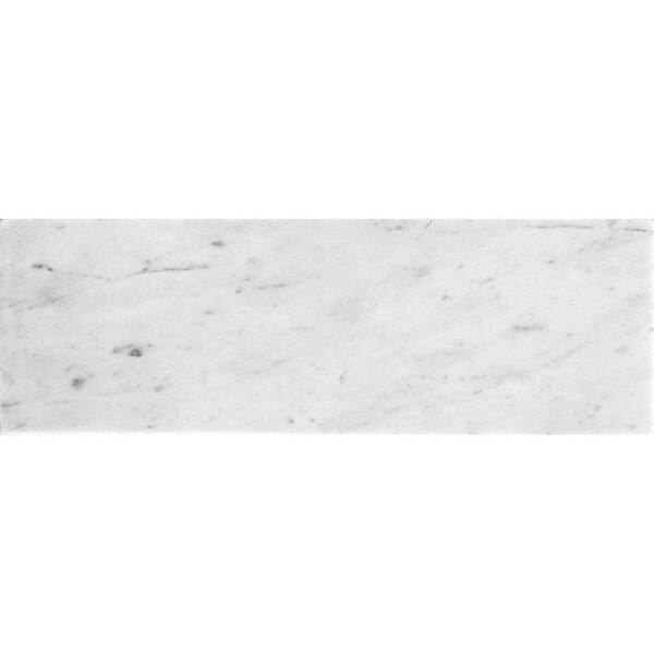 Apollo Tile Gray and White 4 in. x 12 in. Honed Marble Subway Wall and