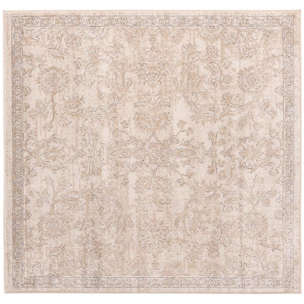 Unique Loom Portland Albany Ivory/Beige 6 ft. x 6 ft. Square Area Rug