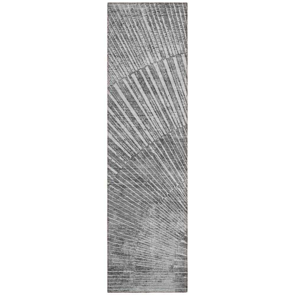 Gray and Ivory 2 ft. x 8 ft. Woven Abstract Runner Indoor/Outdoor Area Rug price history on PriceWatchPro