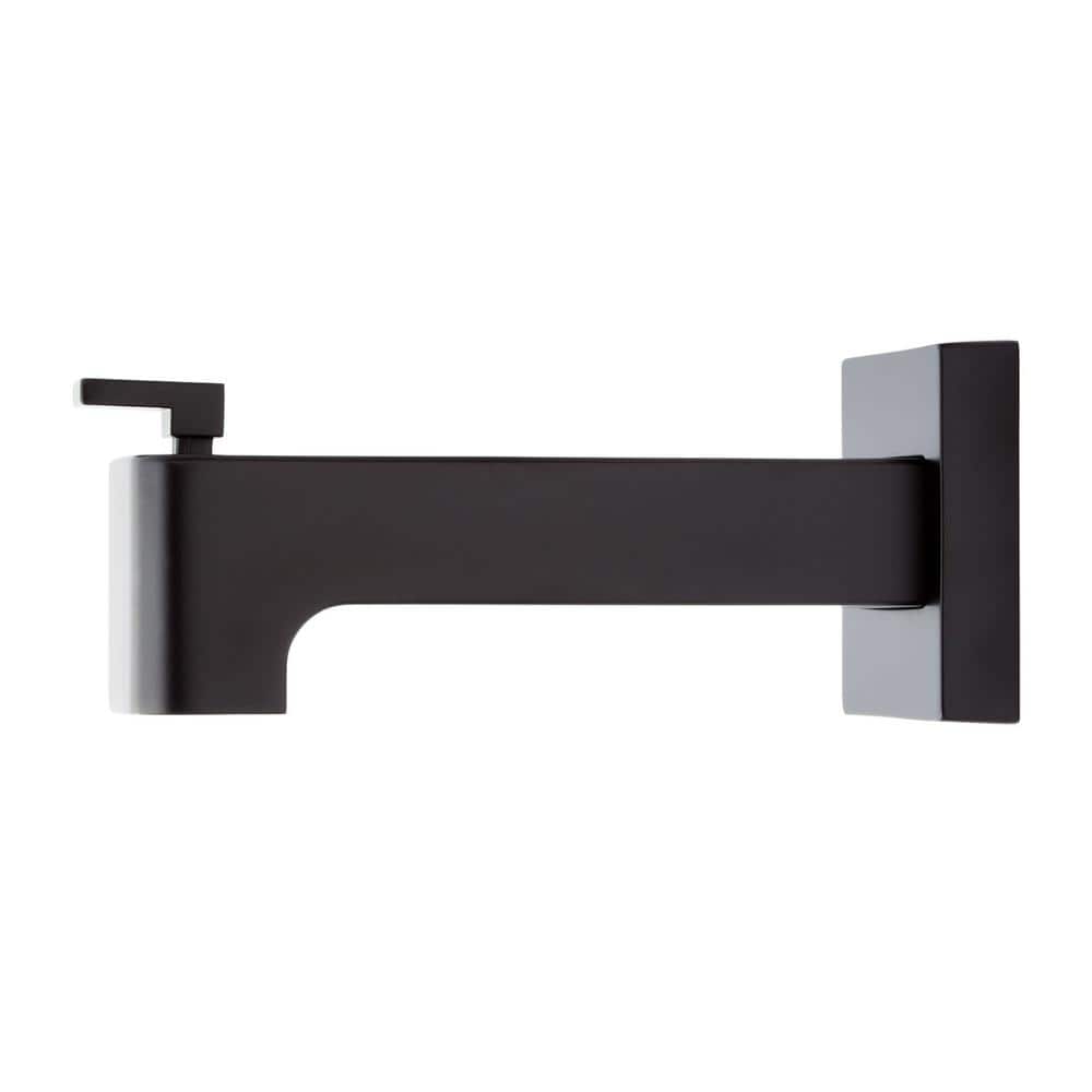 Matte Black Brass Wall Mounted Tub Spout with Diverter