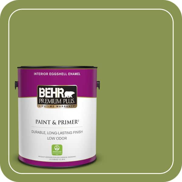 BEHR PREMIUM PLUS 1 gal. #M350-6 Frog Eggshell Enamel Low Odor Interior Paint & Primer