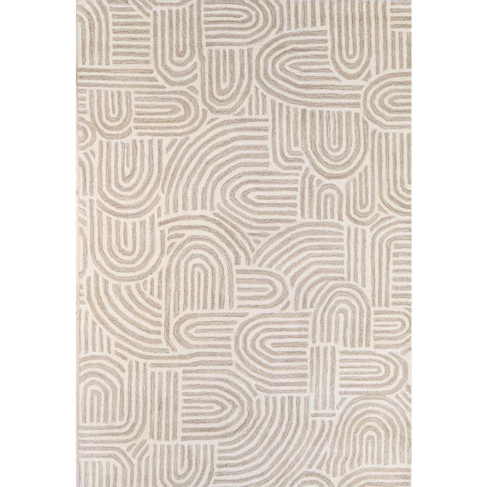 Chelsea Beige 4 ft. x 6 ft. (3 ft. 6 in. x 5 ft. 6 in.) Geometric Contempor