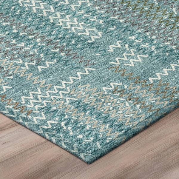 Chantille Machine Washable Indoor/Outdoor Abstract ACN2980 Teal 10 ft. x 14 ft. Area Rug