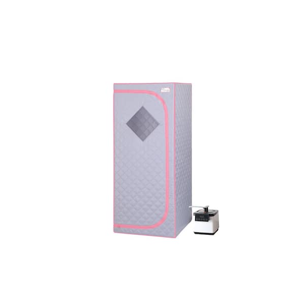 WarmieHomy 1-Person Full Size Portable Steam Sauna Home Spa with Steam Generator Remote Control Foldable Chair, PVC Pipe Connector