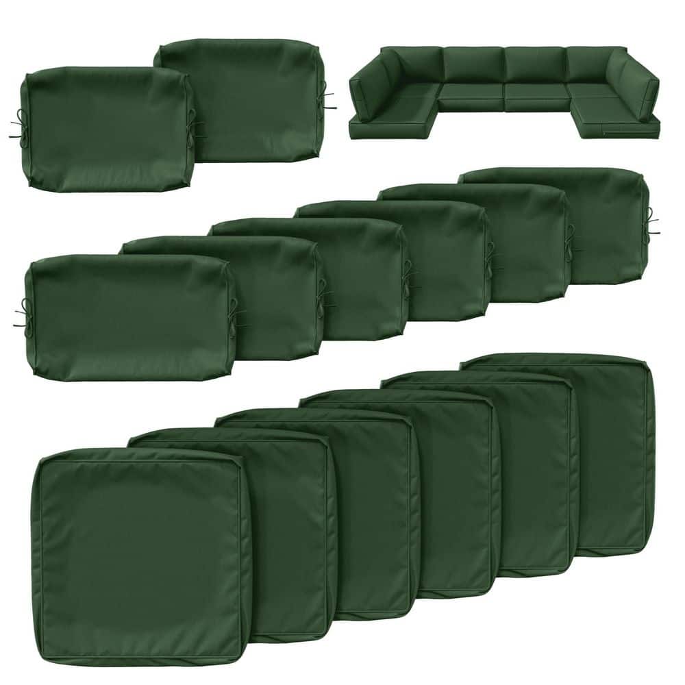 Kimunuk 14-Piece Outdoor Patio Cushion Cover, UV and Waterproof