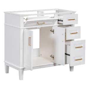 35.4 in. W x 17.8 in. D x 34 in. H Bath Vanity Cabinet without Top in White