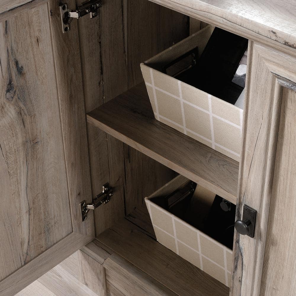 Palladia Split Oak Library Bookcase with Adjustable Shelves and Doors