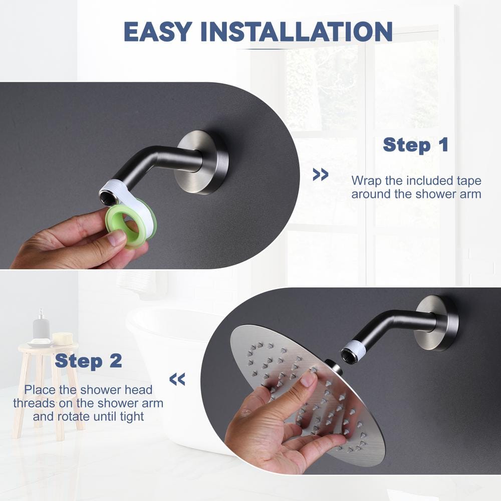 Large Brushed Nickel Wall Mounted Rain Shower Head