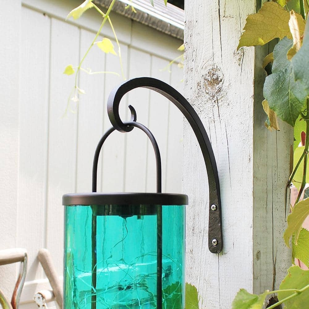 Black Wrought Iron 10" Curled Wall Bracket Set