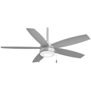 Airetor 52 in. Integrated LED Indoor Brushed Nickel Ceiling Fan with Light