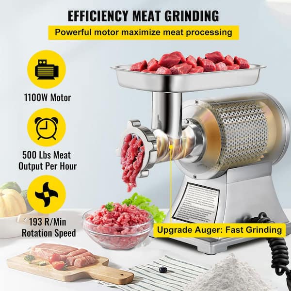 VEVOR 550-Watt Single Speed Silver Commercial Food Processor 2