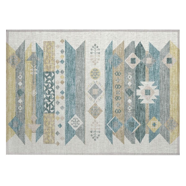 Chantille Machine Washable Indoor/Outdoor Abstract ACN2499 Ivory 2 ft. x 3 ft. Accent Rug