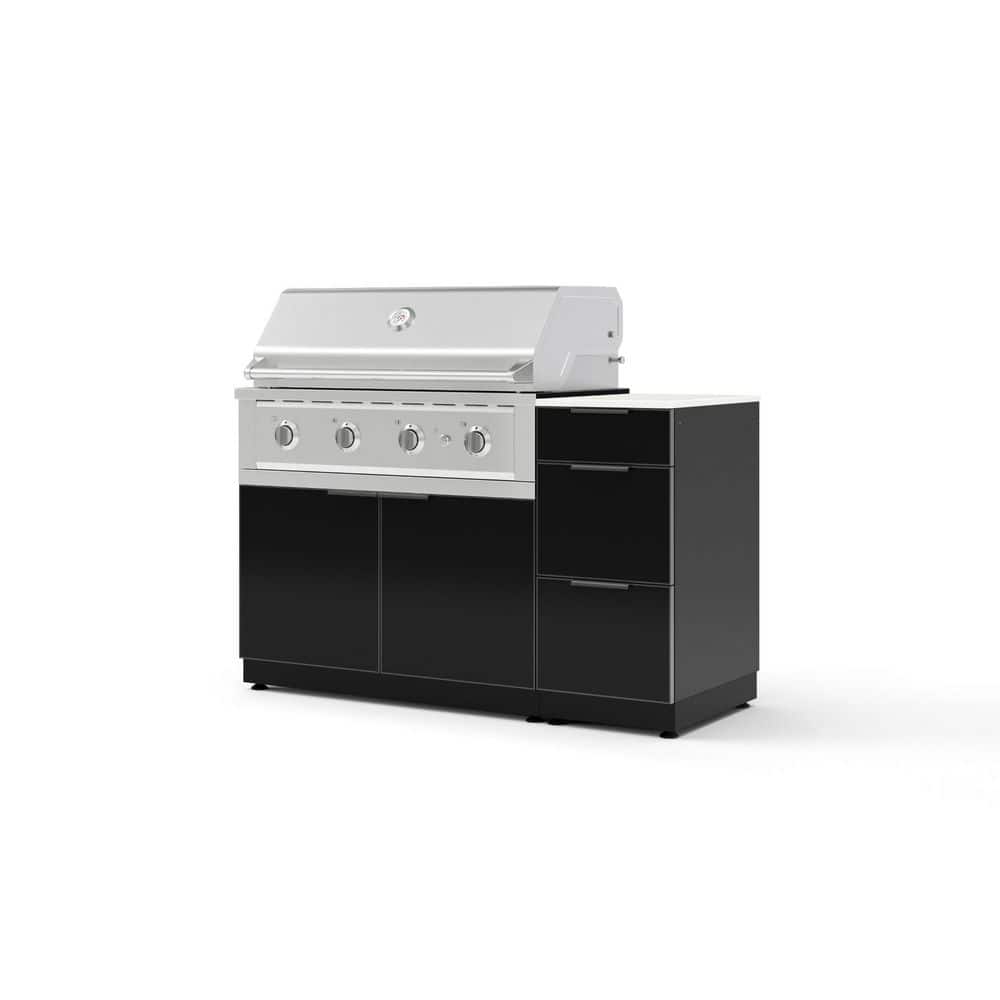 "Outdoor Kitchen 4-Piece 3-Burners Propane Gas Grill Island in Black w/40"" Performance Grill & Dekton in Aeris-Countertop" price history on PriceWatchPro