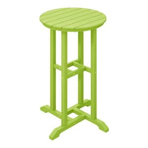 Laguna 24 in. Round Outdoor Dinining HDPE Plastic Counter Height Bistro Table in Lime