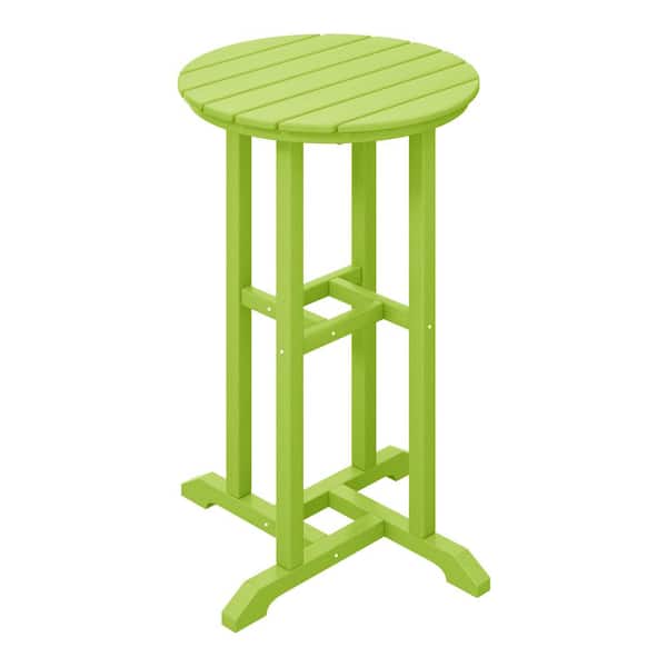 WESTIN OUTDOOR Laguna 24 in. Round Outdoor Dining HDPE Plastic Counter Height Bistro Table in Lime