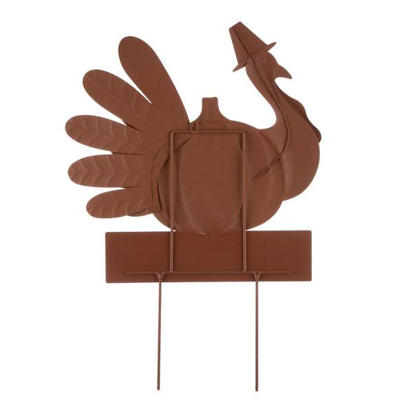 Glitzhome 30in. H Thanksgiving Metal Turkey Yard Stake Wall Decor