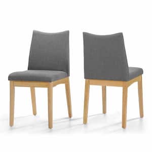 Dimitri Dark Grey Fabric and Oak Dining Chairs (Set of 2)