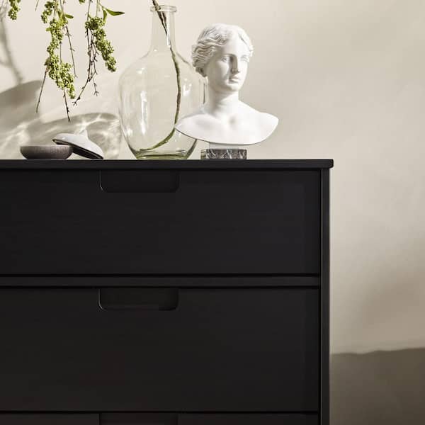Sloane Mid-Century Modern Black 6-Drawer 52 in. Solid Wood Dresser Sloane Mid-Century Modern Black 6-Drawer 52 in. Solid Wood Dresser