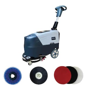 Commercial Cordless Multi -Surface Floor Machine Cleaner in Grey with 23 inch Scrubber and Solution Tank