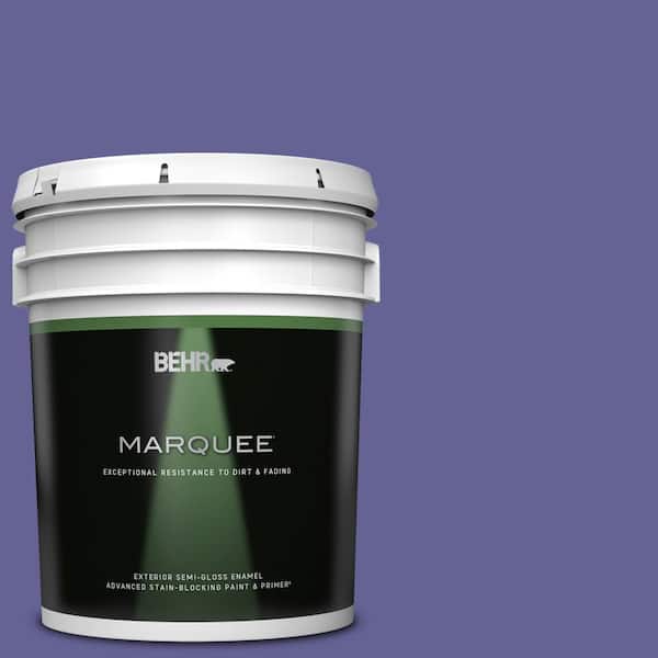 BEHR MARQUEE 5 gal. #T15-13 Prime Purple Semi-Gloss Enamel Exterior Paint & Primer