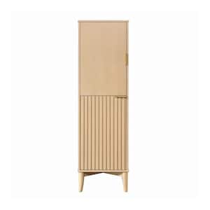 Gabi 18 in. W x 16 in. D x 60 in. H in Beige Finish Linen Cabinet