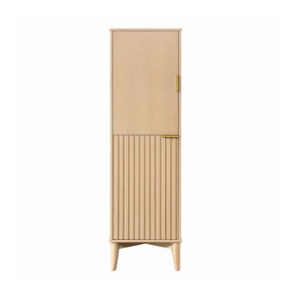 OVE Decors Gabi 17.99-in x 60-in x 15.98-in Rustic Ash Wood Freestanding Soft Close Linen Cabinet