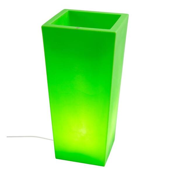 Filament Design Twist Production 32 in. Apple Green Outdoor Lighted Planter