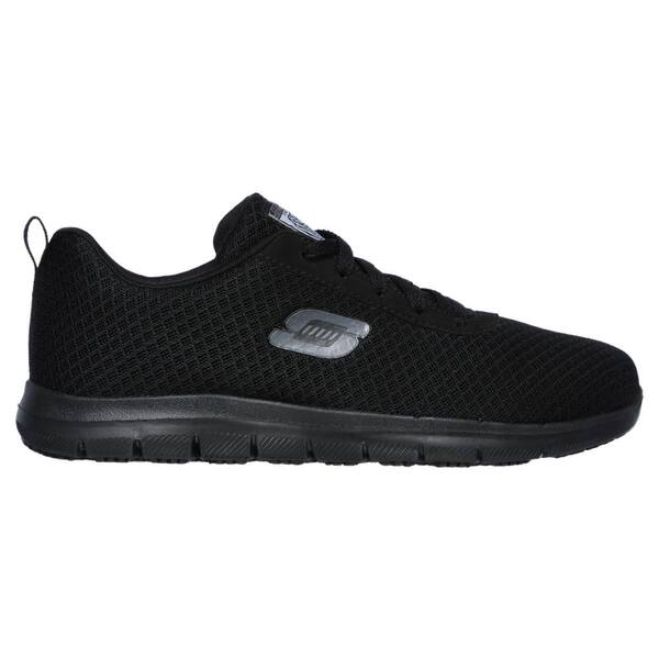 womens black slip on skechers