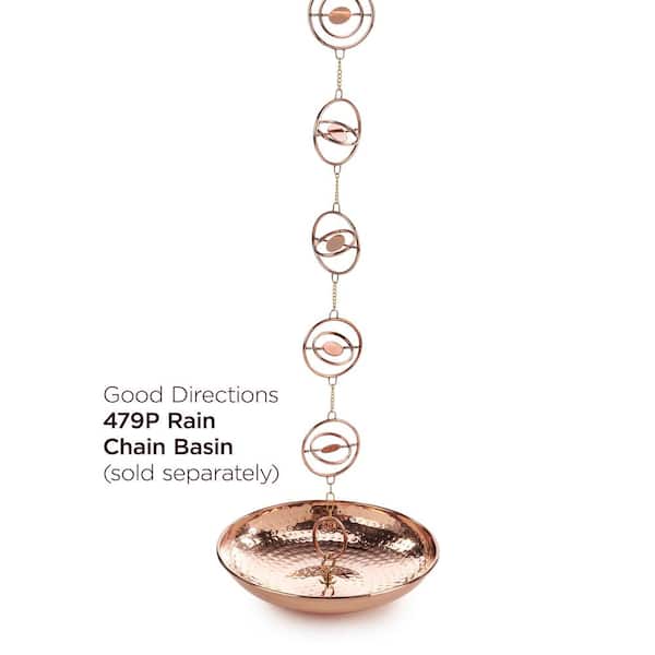 Good Directions 100% Pure Copper Stellar Rain Chain, 8-1/2 ft. Long, 13  Large Figures, Replaces Gutter Downspout 472P-8 The Home Depot