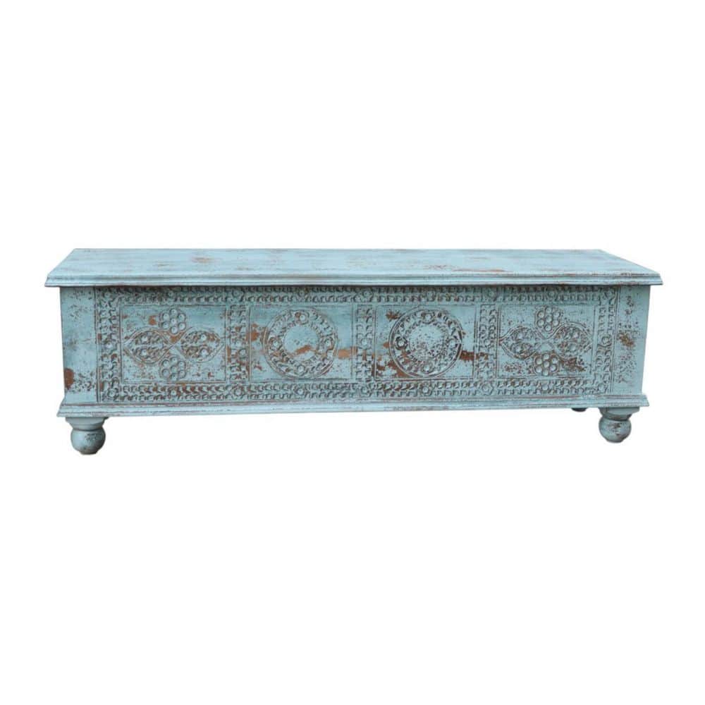 54.00 in. Pastel Pink Rectangle Solid Wood Coffee Table