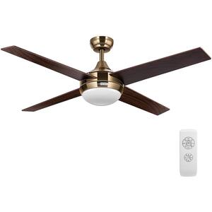 52 in. Integrated LED Indoor Coppery Ceiling Fan with Remote Control