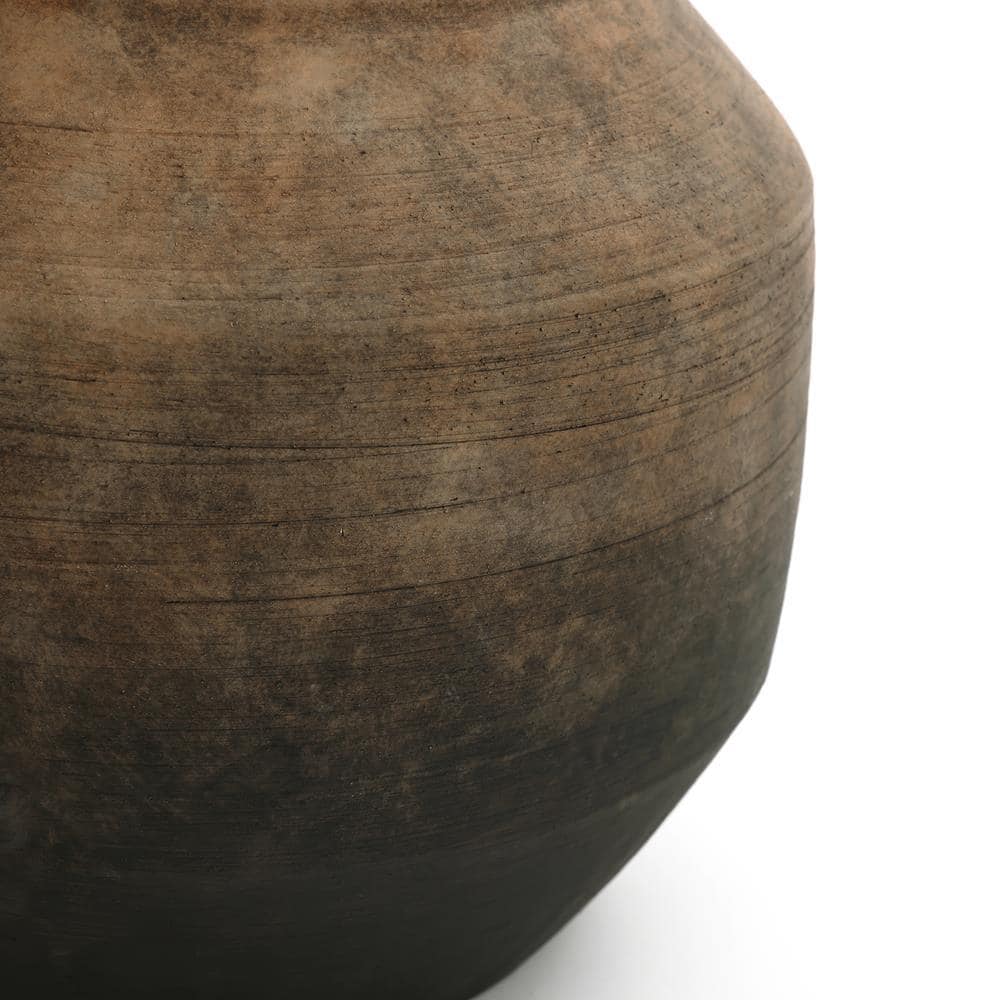 Handcrafted Brown and Black Ceramic Decorative Table Vase