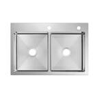 eModernDecor Top Mount Drop-In 18-Gauge Stainless Steel 33 in. x22 in ...