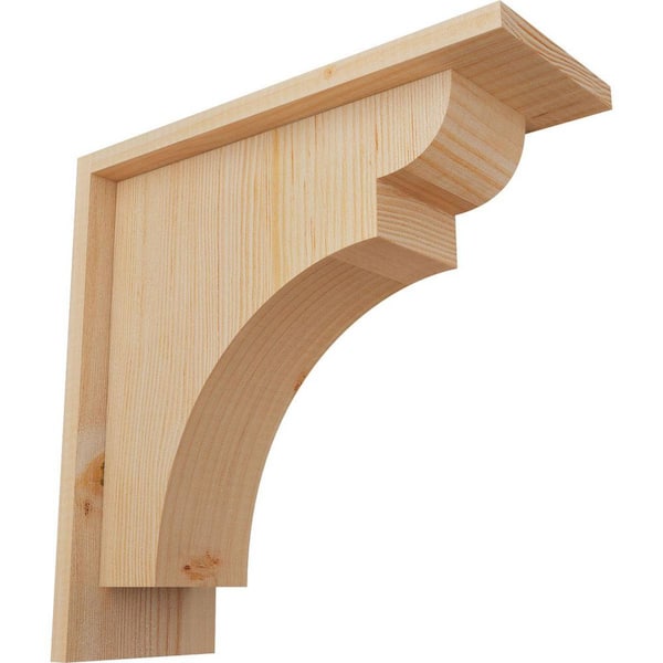 Ekena Millwork 5-1/2 in. x 14 in. x 14 in. Douglas Fir Yorktown Smooth Corbel with Backplate