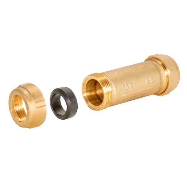 EASTMAN 3/4 in. x 1 in. x 5 in. Long Pattern Brass Compression Coupling