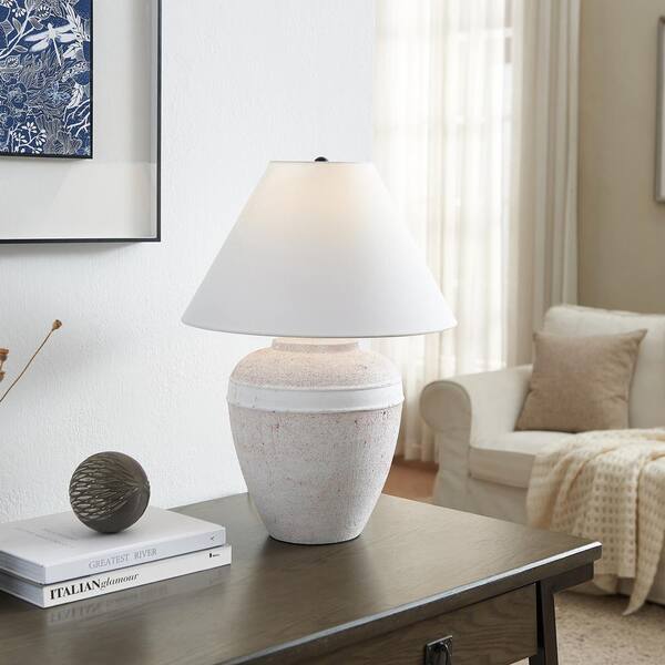 Hotsell White Ceramic Lamp with damask shade