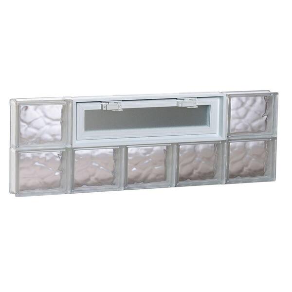 Clearly Secure 38.75 in. x 11.5 in. x 3.125 in. Frameless Wave Pattern Vented Glass Block Window