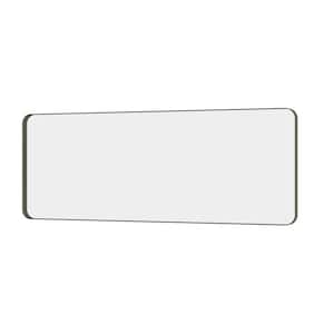 84 in. W x 32 in. H Large Rectangular Framed Wall Mounted Bathroom Vanity Mirror in Brushed Bronze