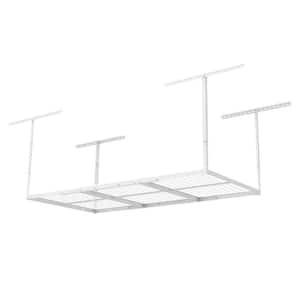 Adjustable Height Overhead Ceiling Mount Garage Rack in White (72 in. W x 36 in. D)
