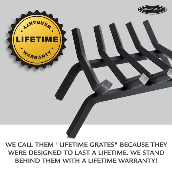 SteelFreak Heavy Duty Steel Fireplace Grate – 18-Inch (46cm) Made In USA, Solid Steel Construction, Tapered Design For Fireplaces